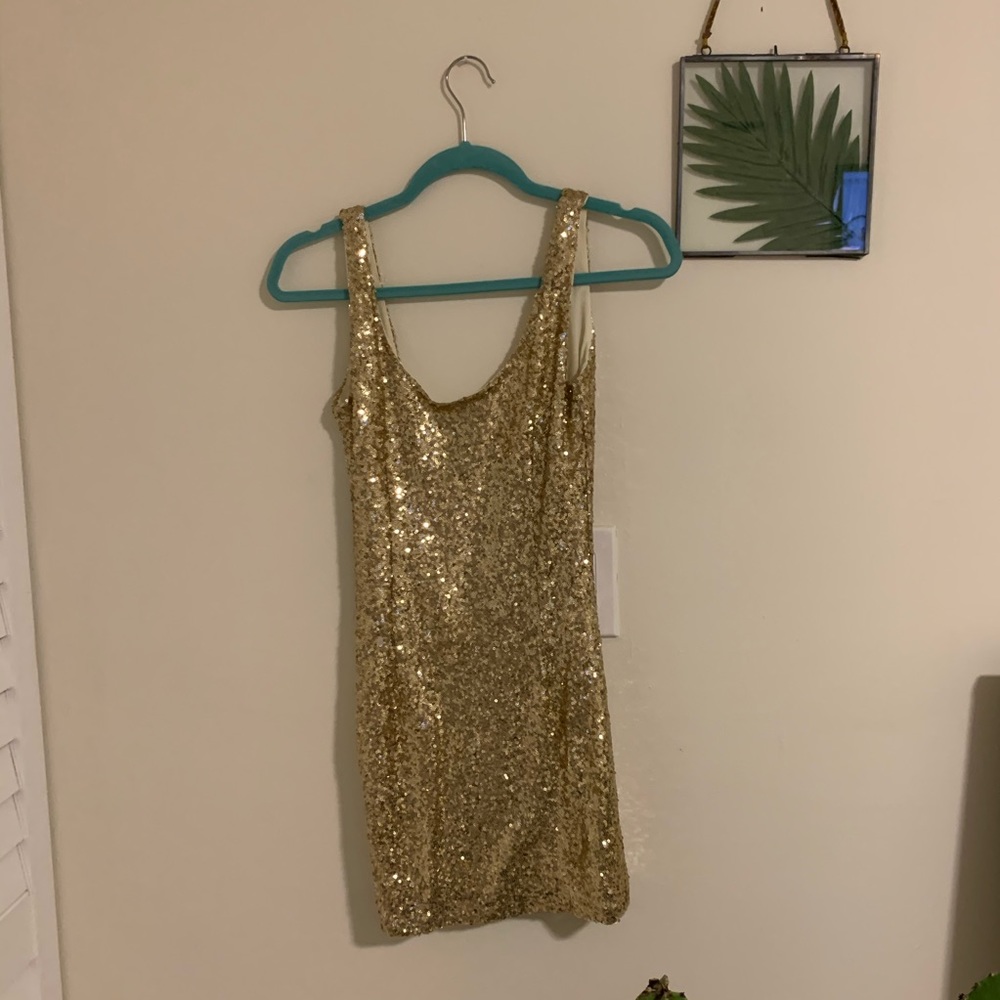 Gold sequence dress